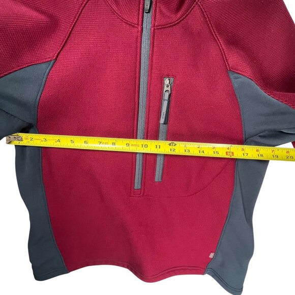 REI Co-Op Womens Waffle Fleece Pullover Jacket Large Magenta Red Gray Half-Zip - Picture 10 of 11